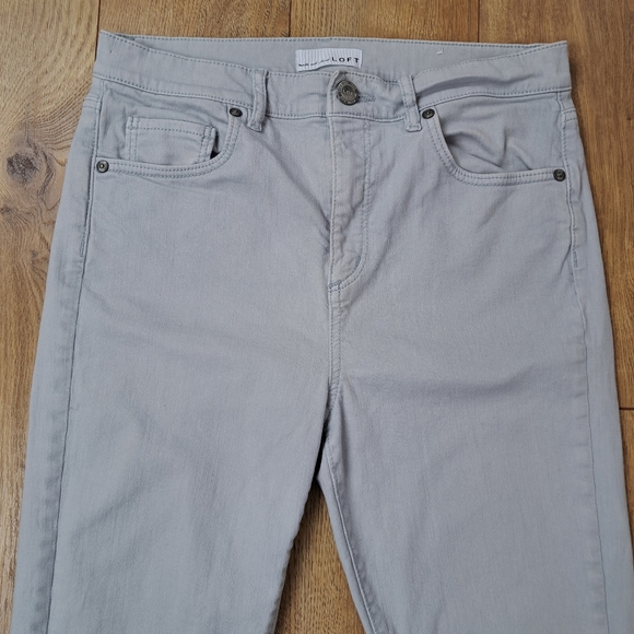 LOFT High Waist Skinny Crop Tie Dyed Ankle Gray Jeans - Picture 2 of 9